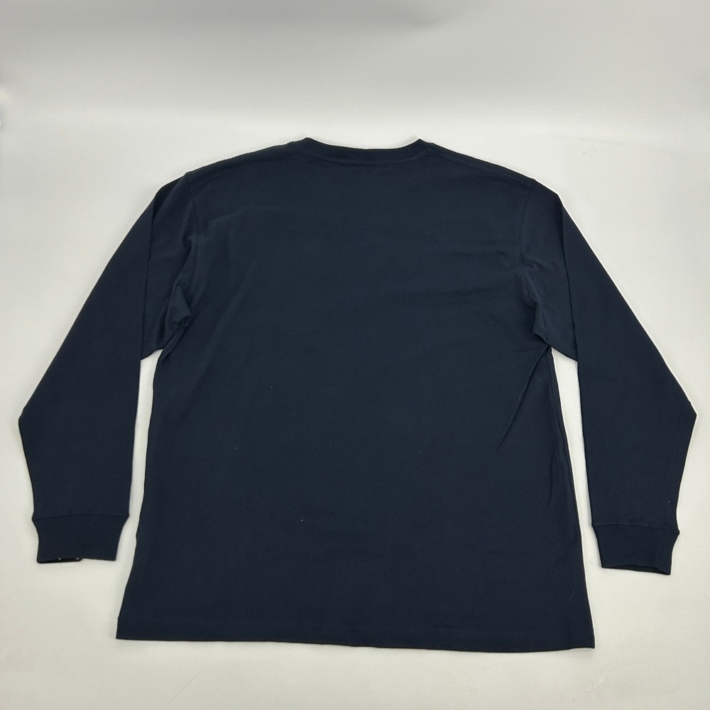 Carhartt Long Sleeve Pocket T-Shirt Men Large Navy Blue Cotton Workwear Tee NEW - Picture 6 of 10